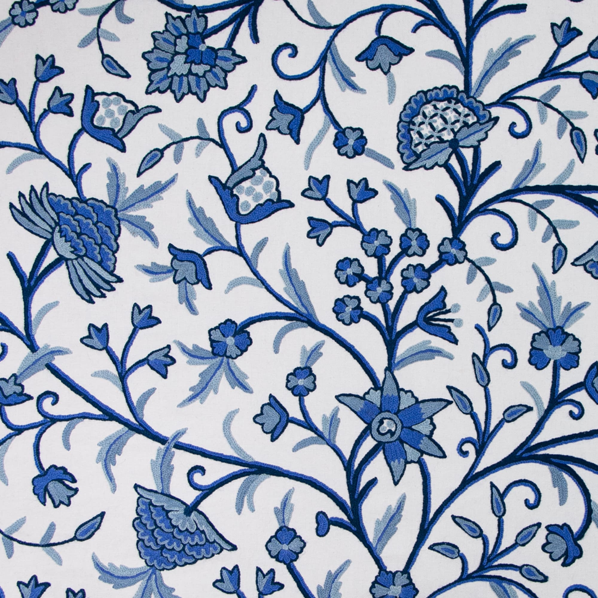 Kashmir Danzdar Blue Hand Embroidered Crewel Curtain Panel thumbnail 3