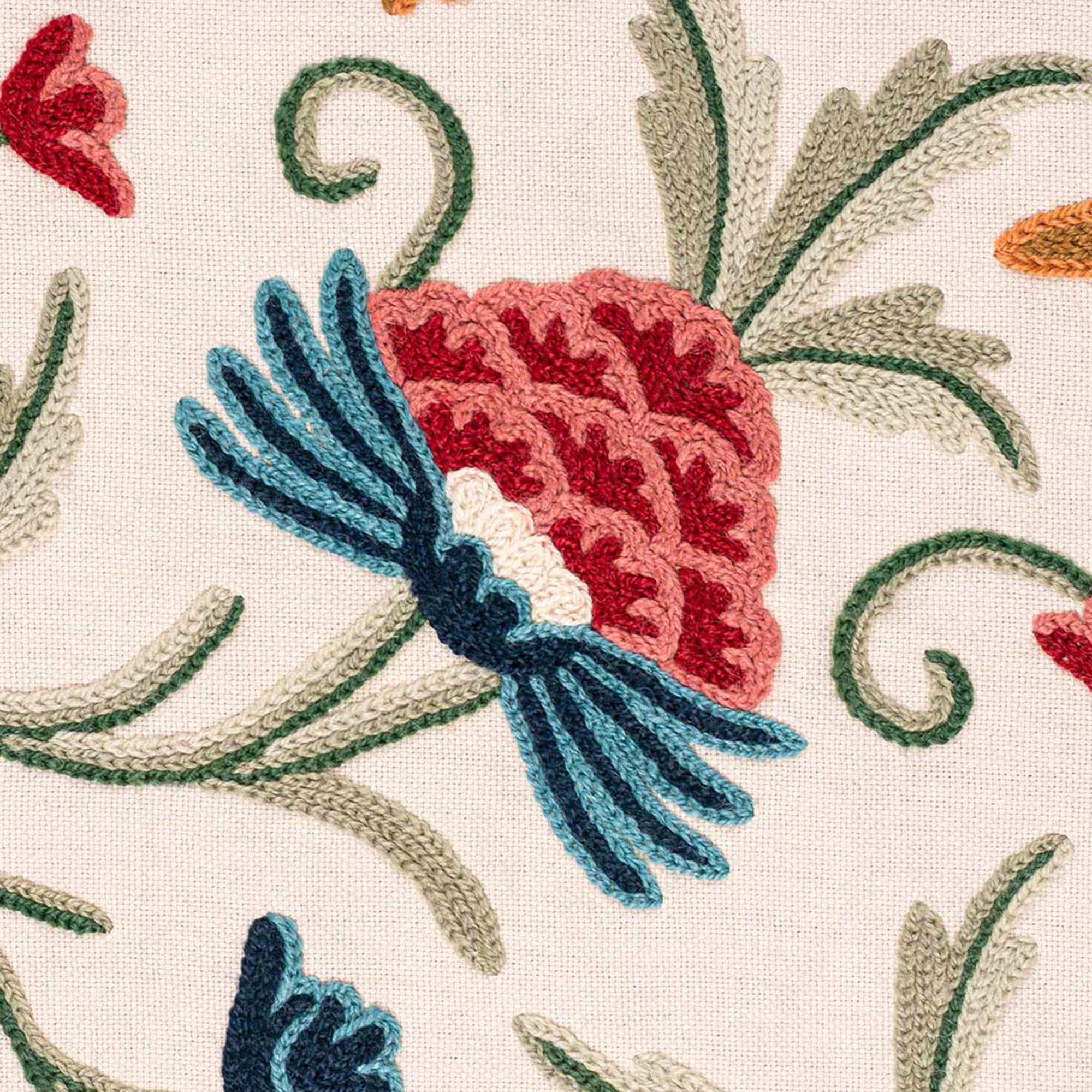 Danzdar Multi Hand Embroidered Cotton Crewel Curtain Panel thumbnail 3