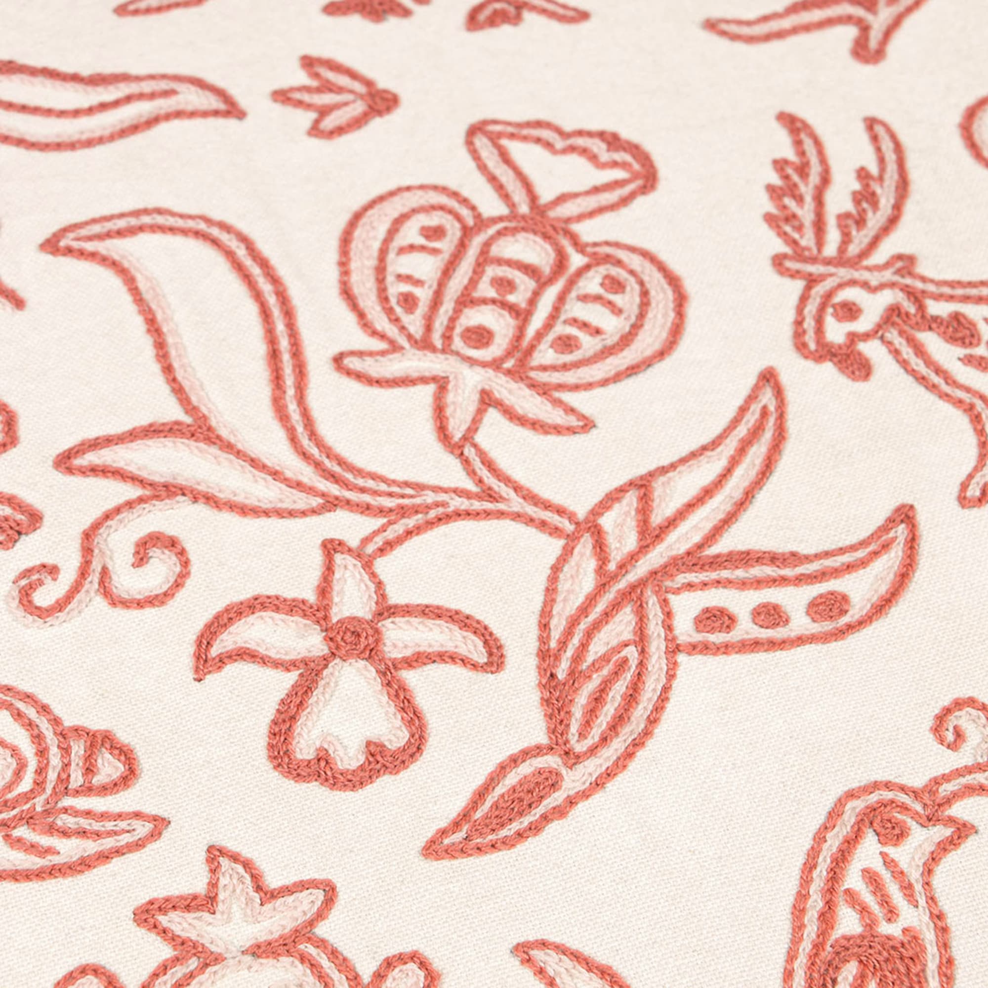 Kashmir Animal Red Hand Embroidered Crewel Curtain Panel thumbnail 3