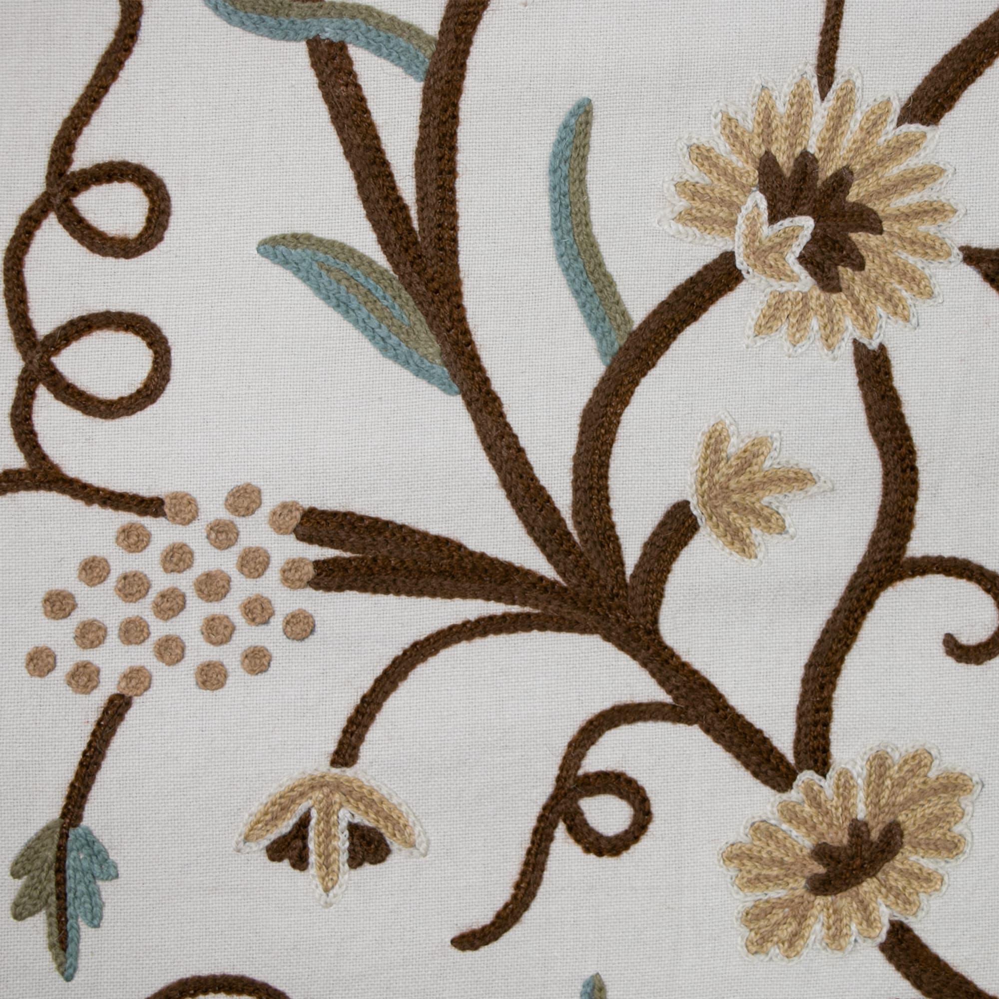 Kashmir Grapes Hand Embroidered Cotton Crewel Fabric thumbnail 4