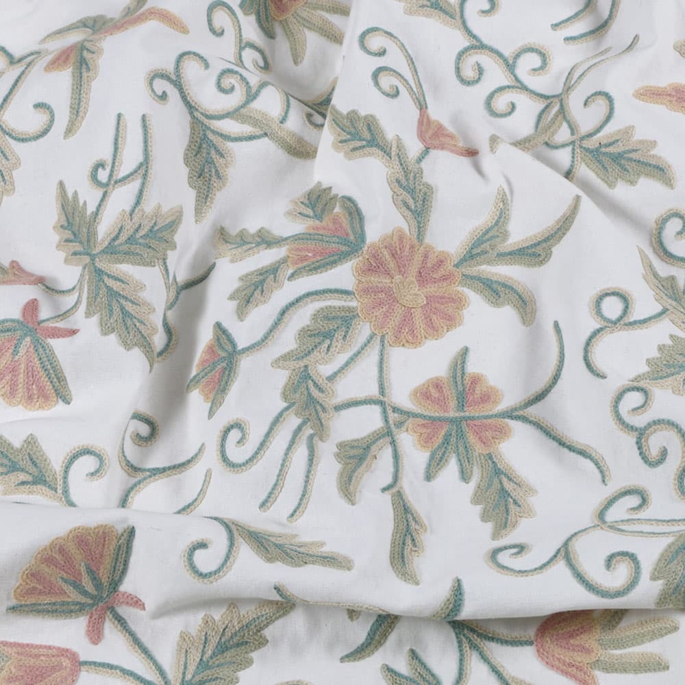 Manasbal Hand Embroidered Crewel Fabric thumbnail 5