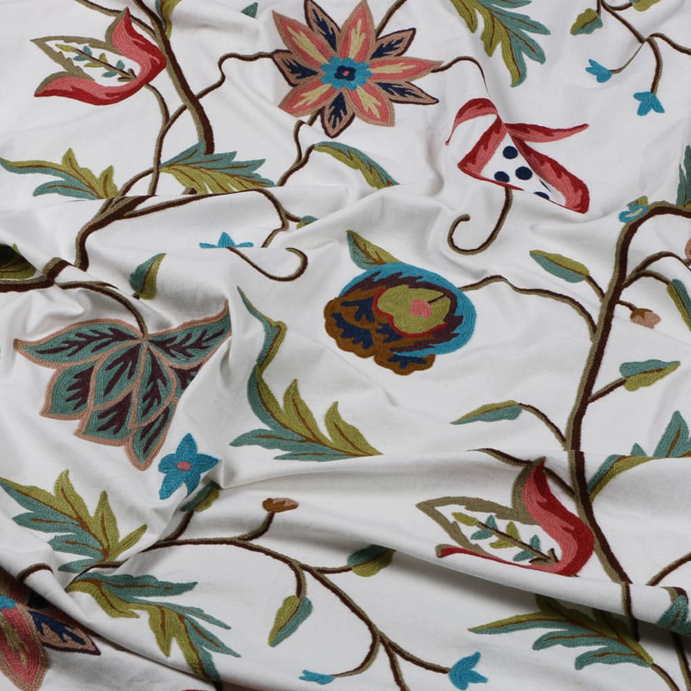 Strawberry Hand Embroidered Crewel Fabric thumbnail 5