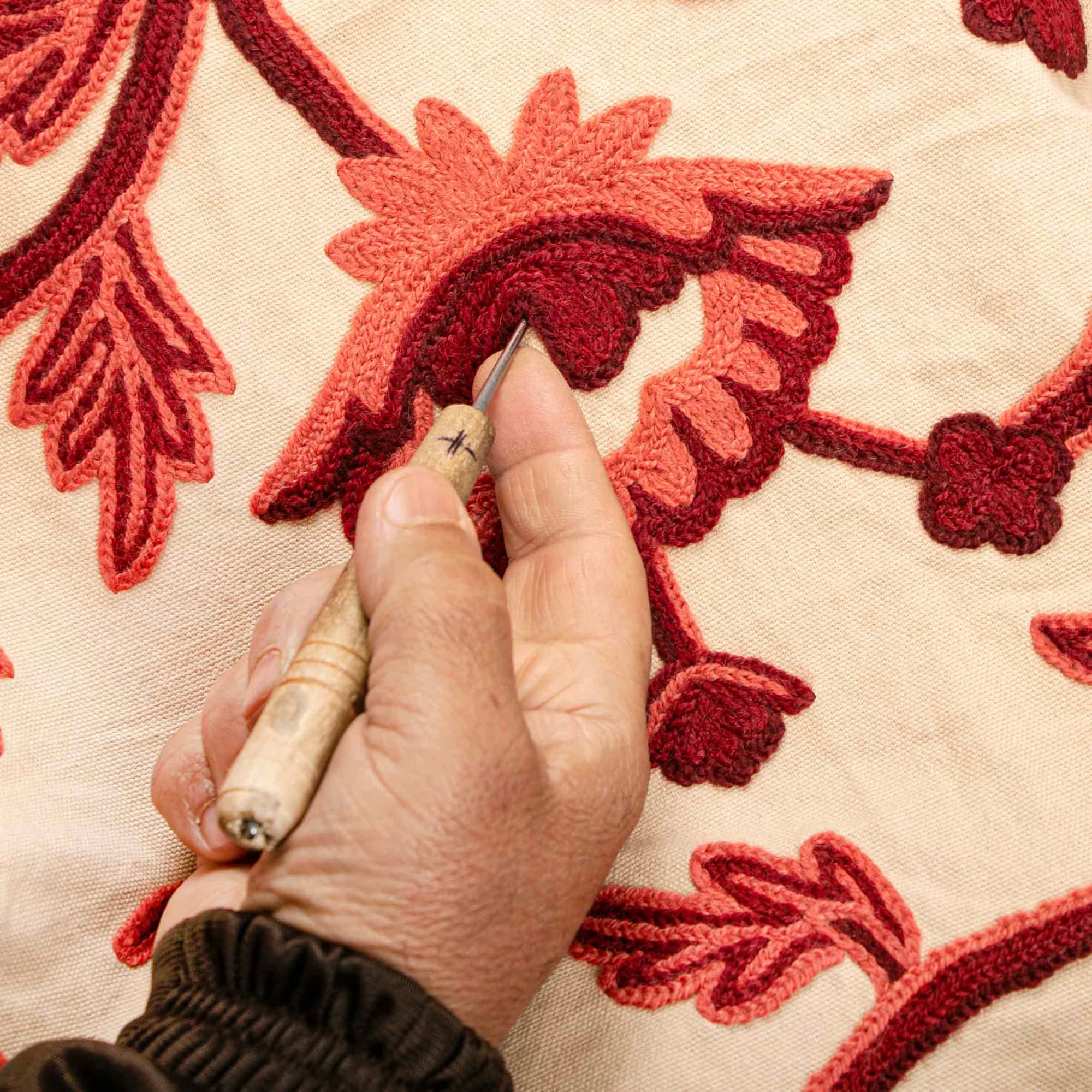 Kashmir Otee Hand Embroidered Crewel Curtain Panel thumbnail 4