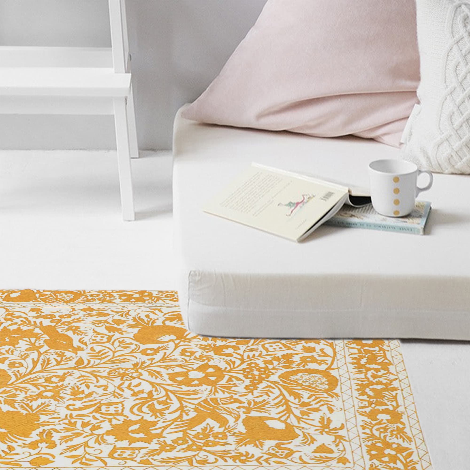 Danzdaar Hand Embroidered Crewel Woolen Rug thumbnail 3