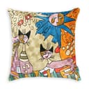 Modern Cat Hand Embroidered Chainstitch Cushion Cover